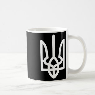 Ukraine Coat Of Arms In White Color Ukrainian Powe Coffee Mug