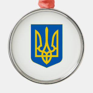 Ukraine Coat of Arms Metal Tree Decoration
