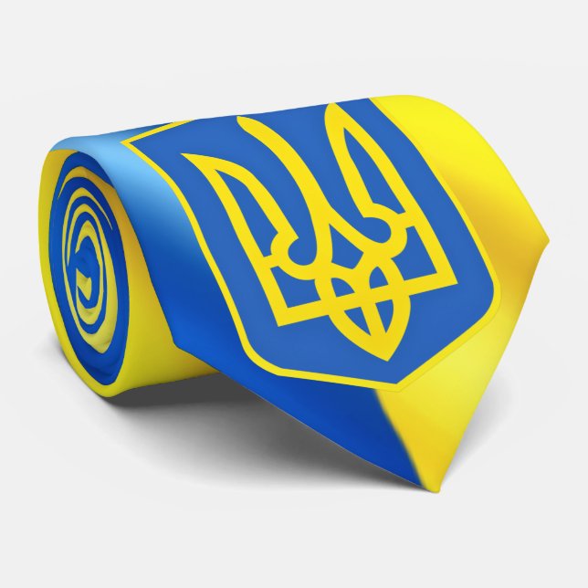 Ukraine Coat Of Arms Neck Tie Support Ukrainians (Rolled)