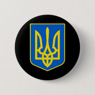 Ukraine Coat Of Arms Show Ukrainian Pride Tryzub L 6 Cm Round Badge