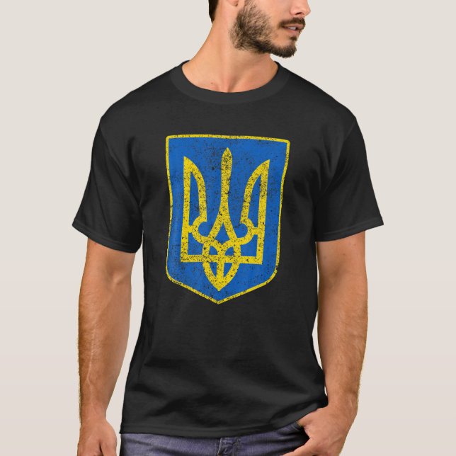 Ukraine Coat Of Arms Show Ukrainian Pride Tryzub V T-Shirt (Front)