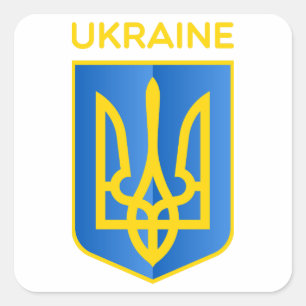Ukraine coat of arms square sticker