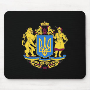 Ukraine Coat Of Arms Tee Flag Mouse Mat