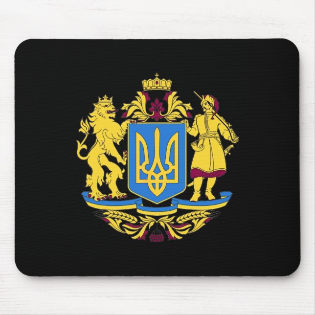 Ukraine Coat Of Arms Tee Flag  Mouse Mat (Front)