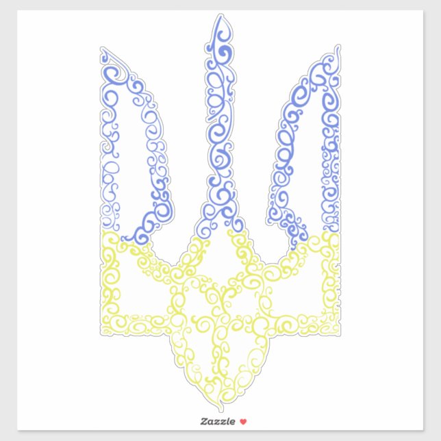 Ukraine coat of arms trident tryzub spiral pattern (Sheet)