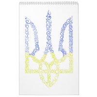 Ukraine coat of arms trident tryzub spiral pattern