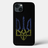 Ukraine coat of arms trident tryzub spiral pattern