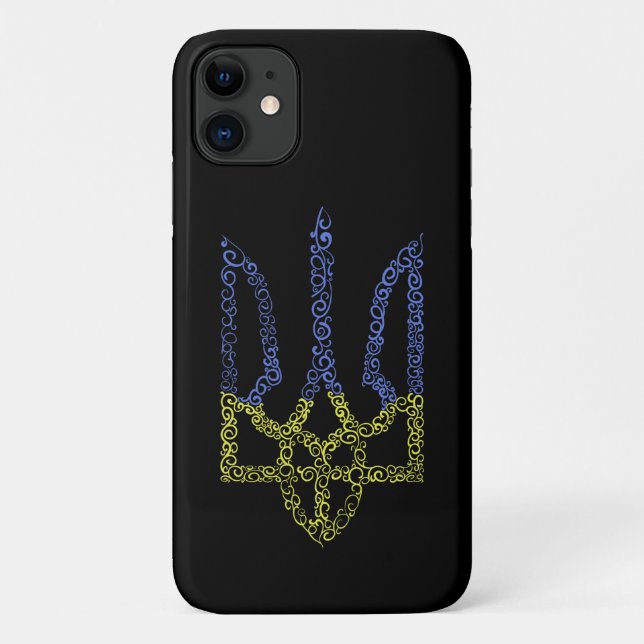 Ukraine coat of arms trident tryzub spiral pattern Case-Mate iPhone case (Back)