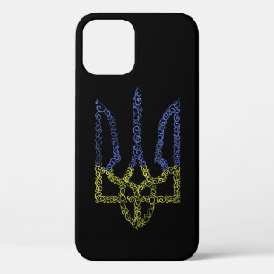 Ukraine coat of arms trident tryzub spiral pattern iPhone 12 case