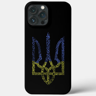 Ukraine coat of arms trident tryzub spiral pattern iPhone 13 pro max case