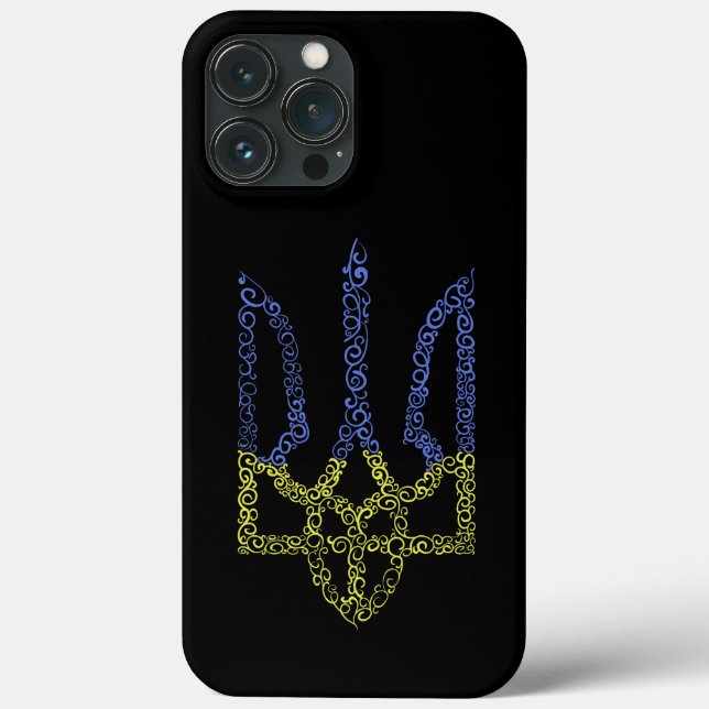 Ukraine coat of arms trident tryzub spiral pattern Case-Mate iPhone case (Back)