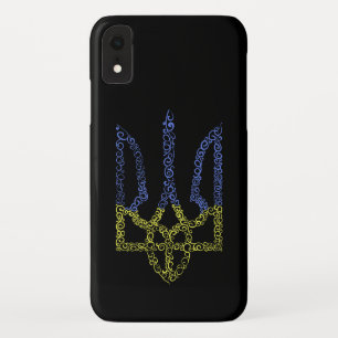 Ukraine coat of arms trident tryzub spiral pattern iPhone XR case