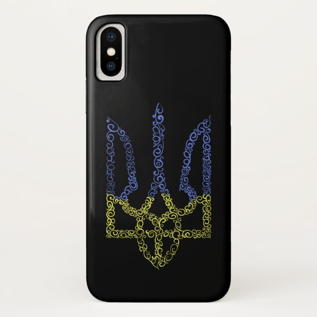Ukraine coat of arms trident tryzub spiral pattern Case-Mate iPhone case (Back)