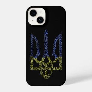 Ukraine coat of arms trident tryzub spiral pattern iPhone 14 case