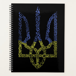 Ukraine coat of arms trident tryzub spiral pattern planner