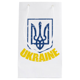 Ukraine Coat of Arms, Ukraine, Ukrainian Flag Small Gift Bag