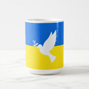 Ukraine Coffee Mug Dove of Peace Support Freedom