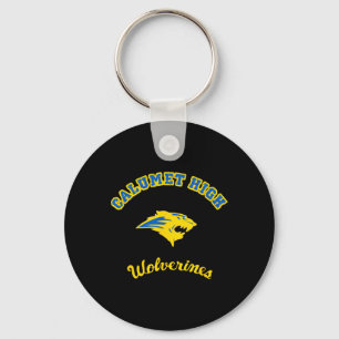 Ukraine Colors Calumet High Wolverines Key Ring