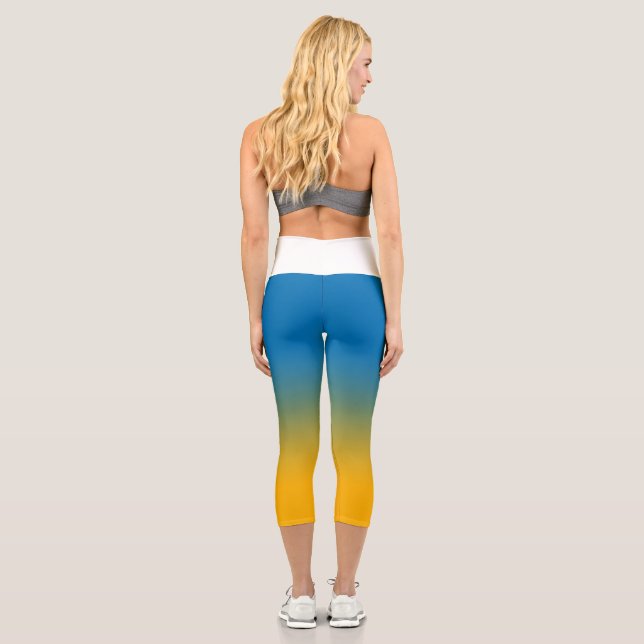 Ukraine, colours of freedom capri leggings (Back)