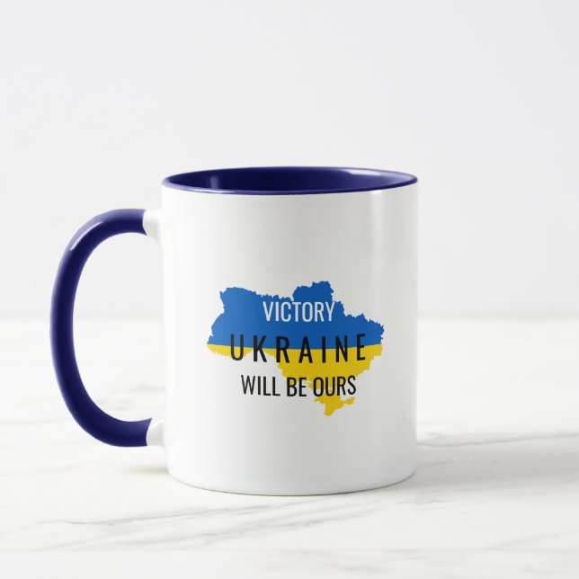 Ukraine Colours Victory Overlay Coffee Mug (Left)