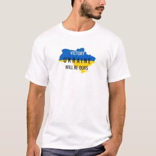Ukraine Colours Victory Overlay White T-Shirt