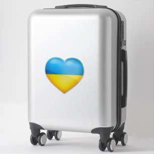 Ukraine Colours Yellow And Blue Heart Contour