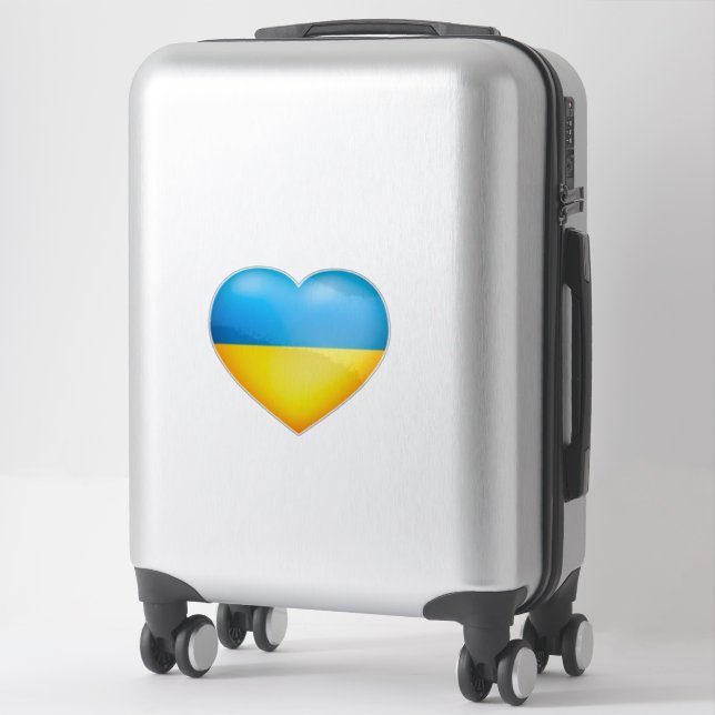 Ukraine Colours Yellow And Blue Heart Contour (Suitcase)