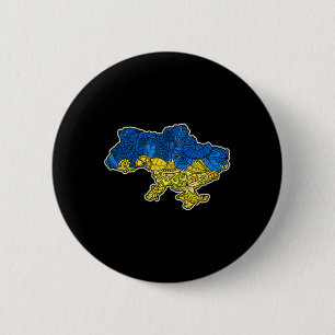 Ukraine Contour Map Gift National Flag  6 Cm Round Badge