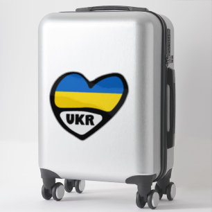 Ukraine Country Code Flag Heart, UKR