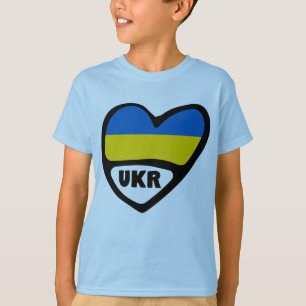 Ukraine Country Code Flag Heart, UKR T-Shirt