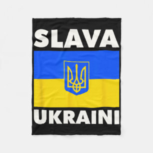 Ukraine Country Flag Pride Slava Ukraini 2 Fleece Blanket