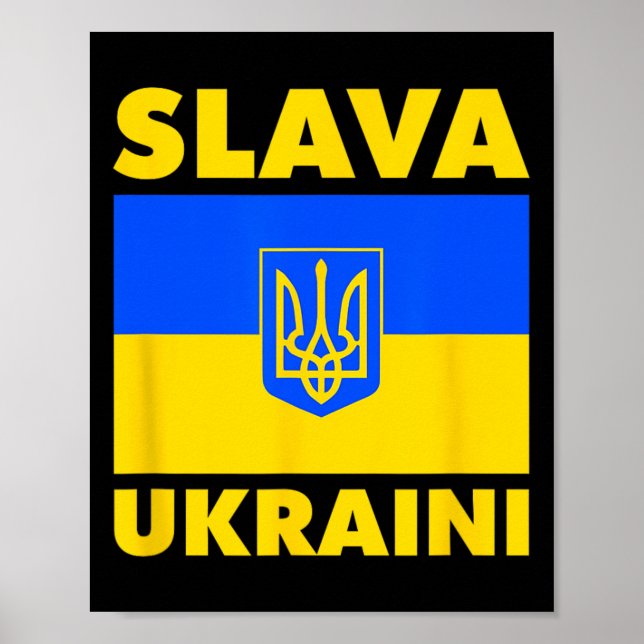 Ukraine Country Flag Pride Slava Ukraini  Poster (Front)