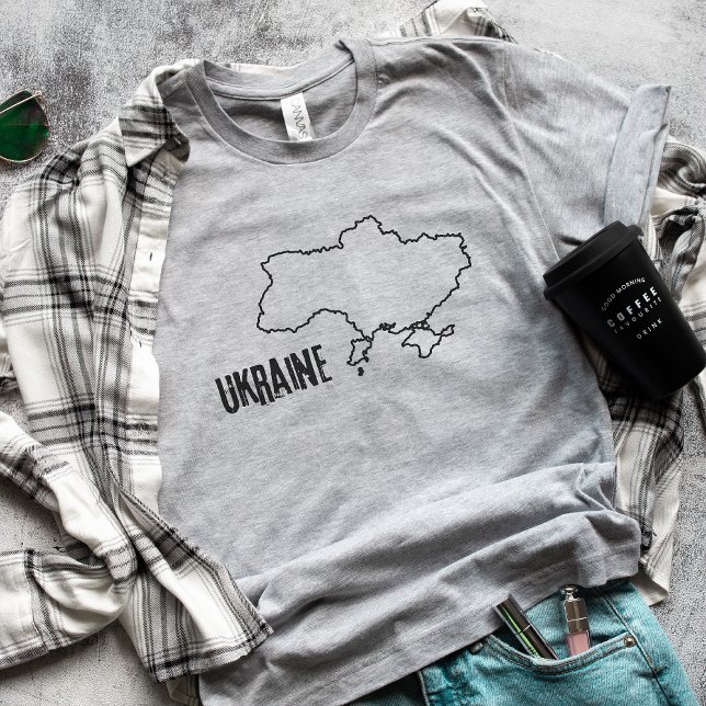 Ukraine Country Map Ukrainian Border Outline Shape T-Shirt (Creator Uploaded)
