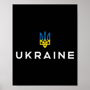 Ukraine Crest Emblem Ukrainian Trident Tryzub Wome Poster