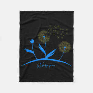 Ukraine Dandelion Wish For Peace Ukrainian Flag Bl Fleece Blanket