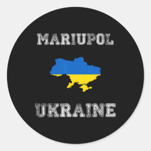 Ukraine Distressed Flag Mariupol Pride Classic Round Sticker