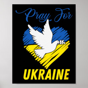 Ukraine Dove Heart Poster