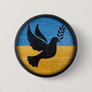 Ukraine Dove of Peace 6 Cm Round Badge