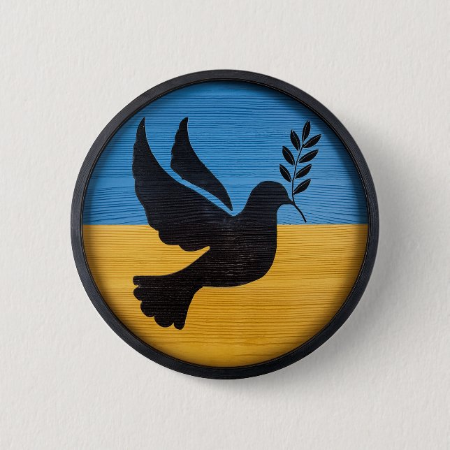 Ukraine Dove of Peace 6 Cm Round Badge (Front)