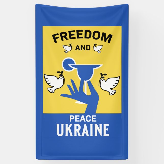 Ukraine End War And Peace Banner (Vertical)