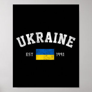 Ukraine Est. 1991 Ukrainian Flag Independence Day Poster