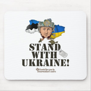 Ukraine Estonia Flags Dog Tag Zelenskyy Stand With Mouse Mat