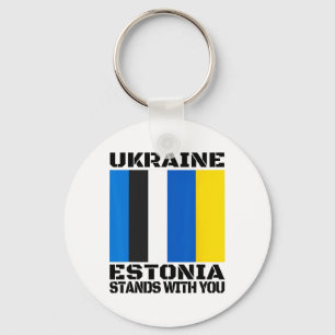 Ukraine Estonia Stands With You Estonian Support F Key Ring