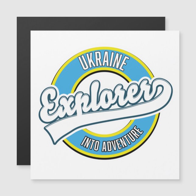Ukraine explorer into adventure logo. (Front/Back)