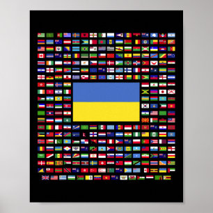 Ukraine Exploring World Flags Poster