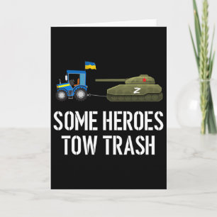 Ukraine Farmer Towing Andoned Tank Card