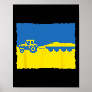 Ukraine Farmer Tractor Stealing A Russian Tank Fun Poster