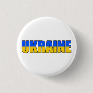 Ukraine flag 3 cm round badge