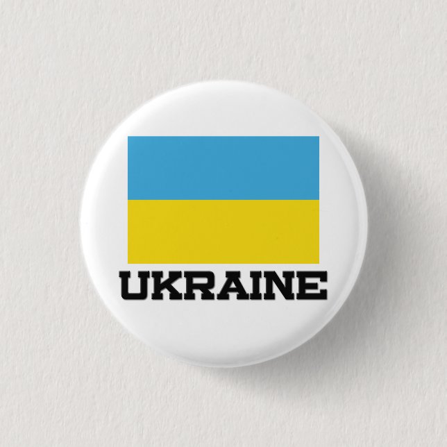 Ukraine Flag 3 Cm Round Badge (Front)