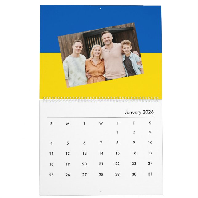 Ukraine Flag Add Photo український календар 2026 Calendar (Jan 2026)